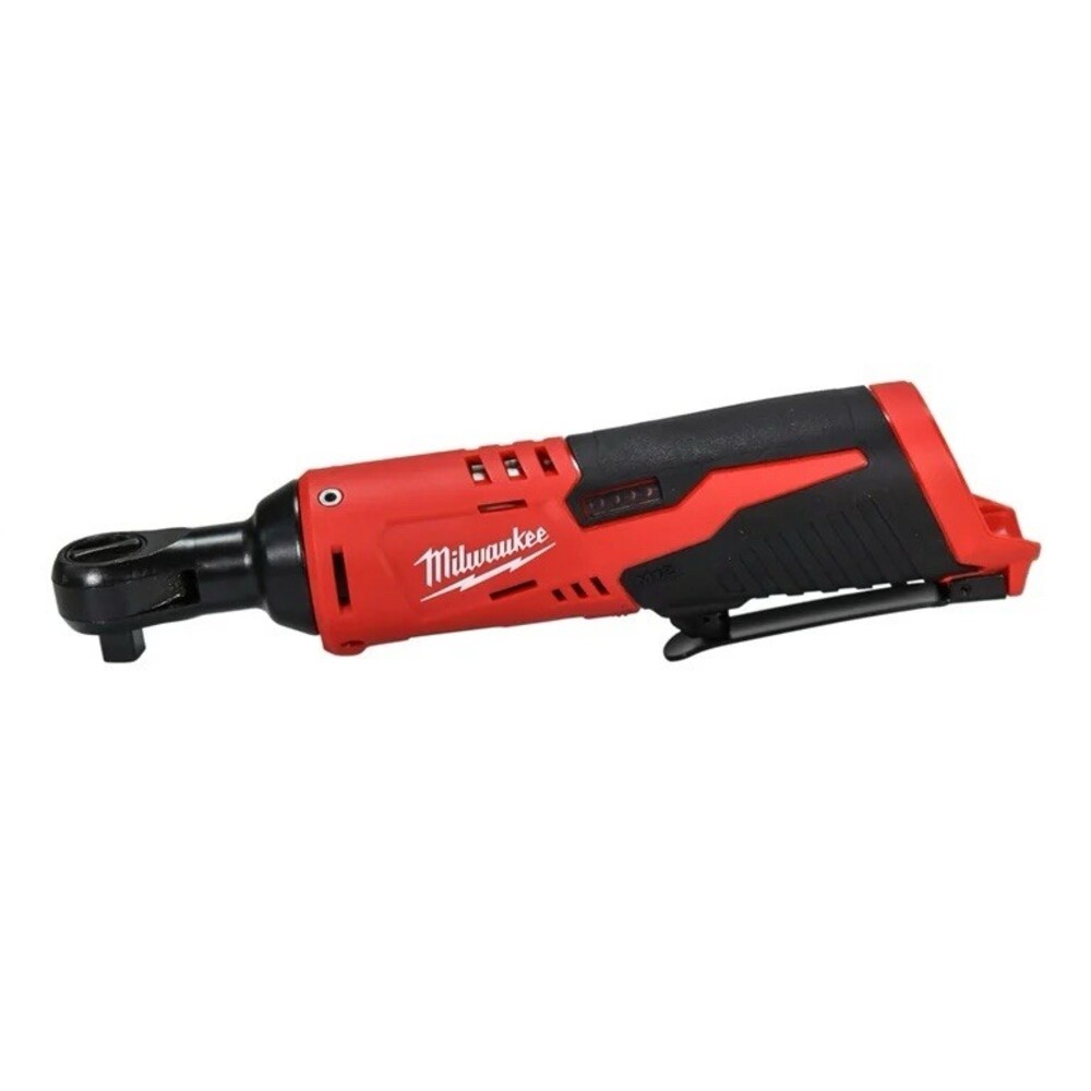 Milwaukee M12 3/8 in Cordless Ratchet Wrench LED Ergonomic Red Black